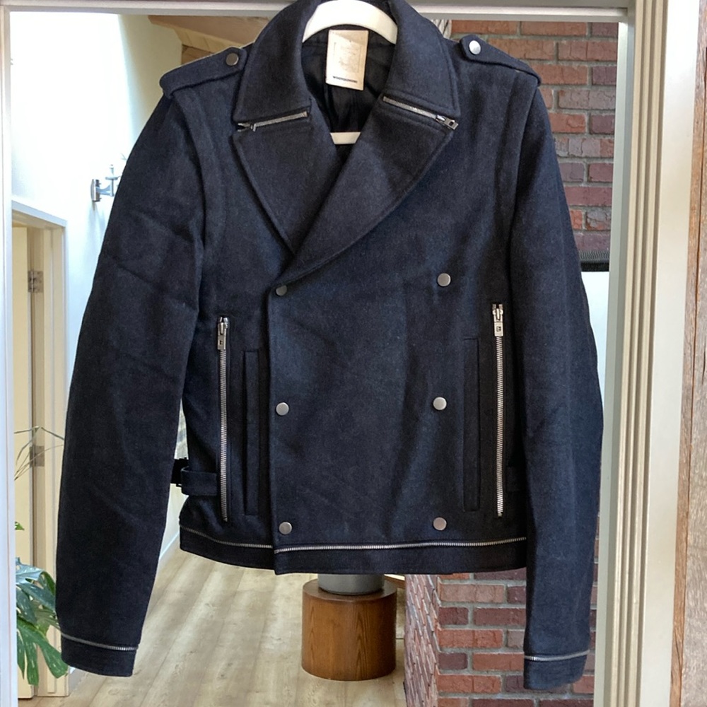 Wooyoungmi Black Military Field Jacket Double-Breasted